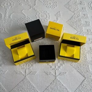 Invicta brand watch boxes. Bundle of 3 yellow and black watch storage boxes